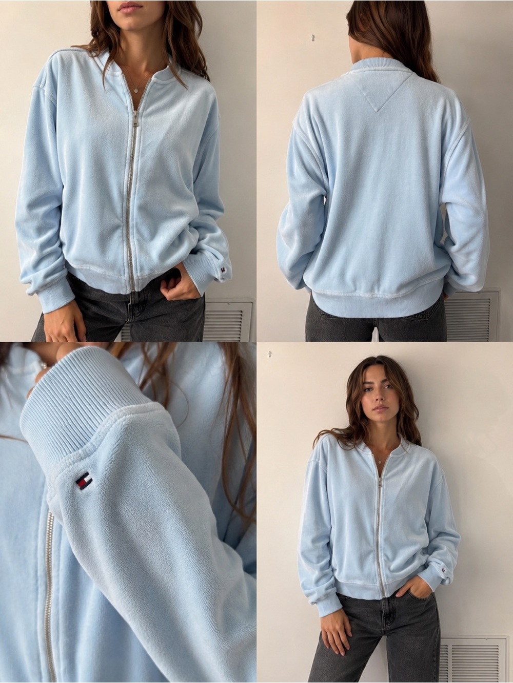 Light Blue Zip-Up Fleece Jacket